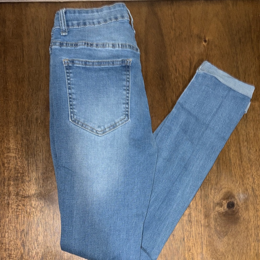 SHEIN Light Blue High Waisted Skinny Jeans